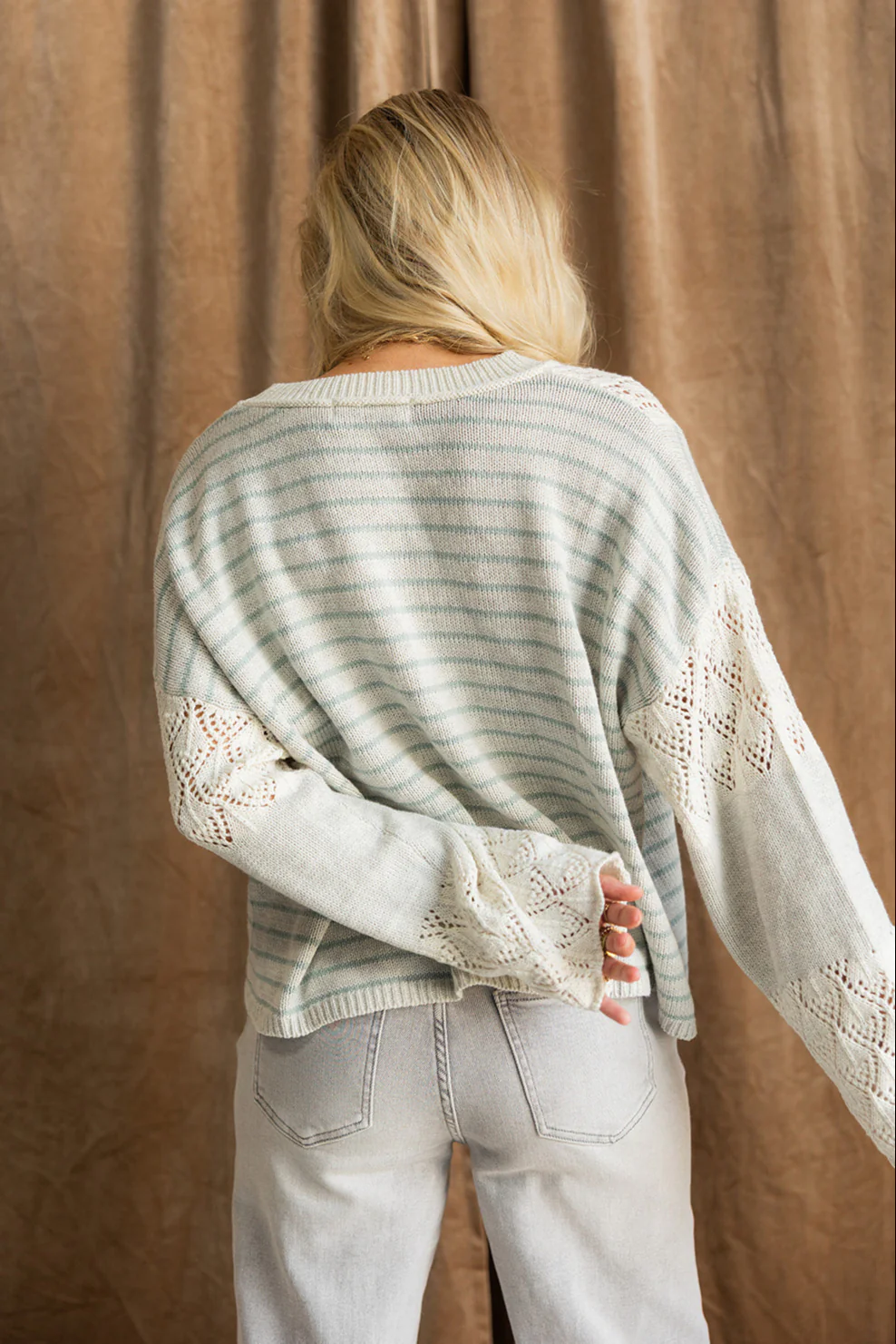 Alexandra Dark Sage & Heather Grey Sweater - Image 4