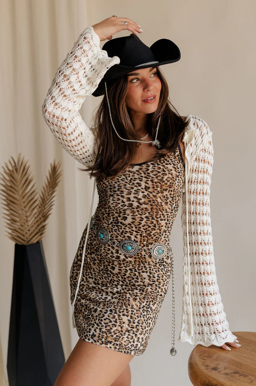 Alexandra Leopard Sleeveless Mini Dress
