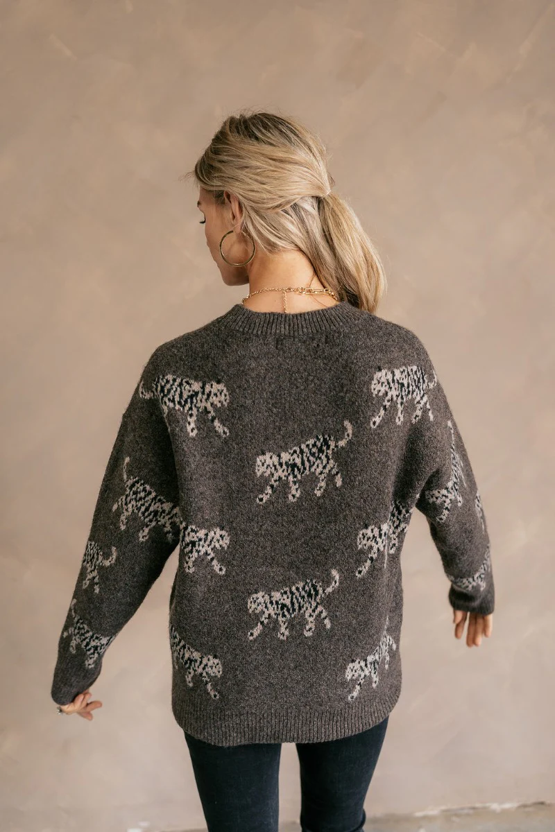 Alice Brown & Cream Leopard Long Sleeve Sweater - Image 6