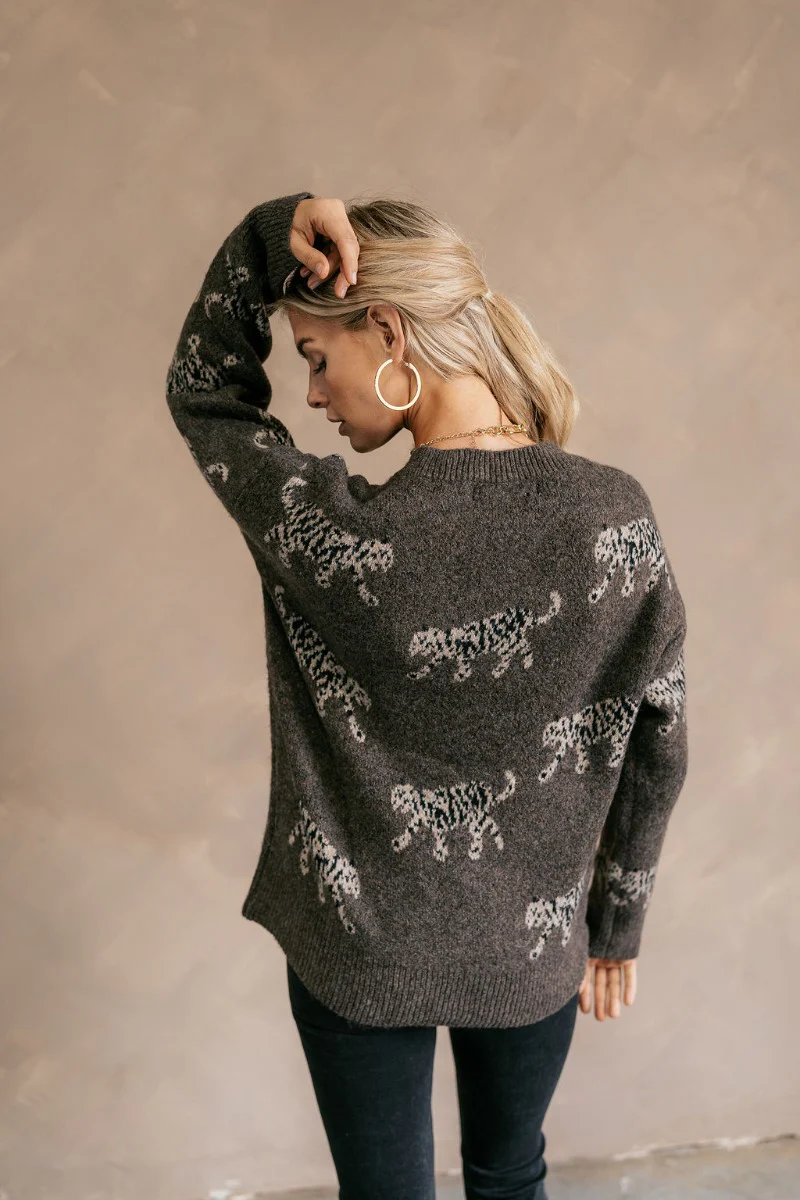 Alice Brown & Cream Leopard Long Sleeve Sweater - Image 7