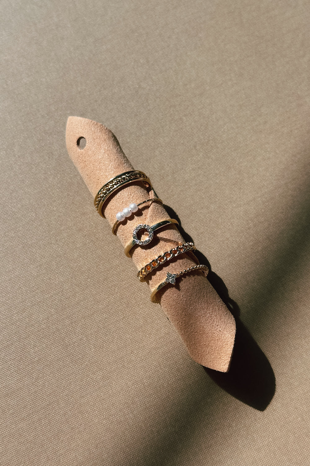Alice Gold Chain & Pearl Ring Set