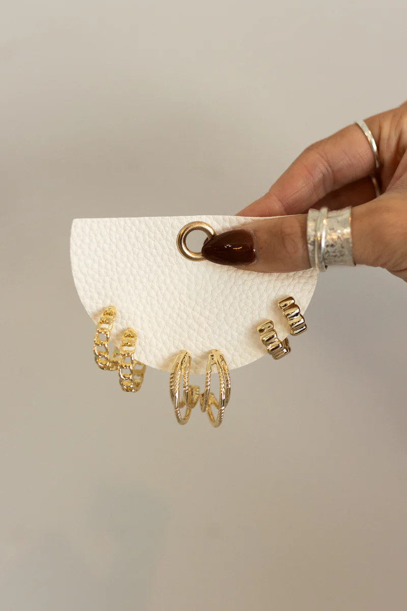 Alice Gold Hoops Earring Set