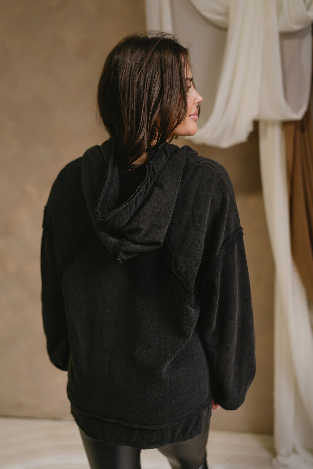 Alice Washed Black Hoodie Sweatshirt - Image 8