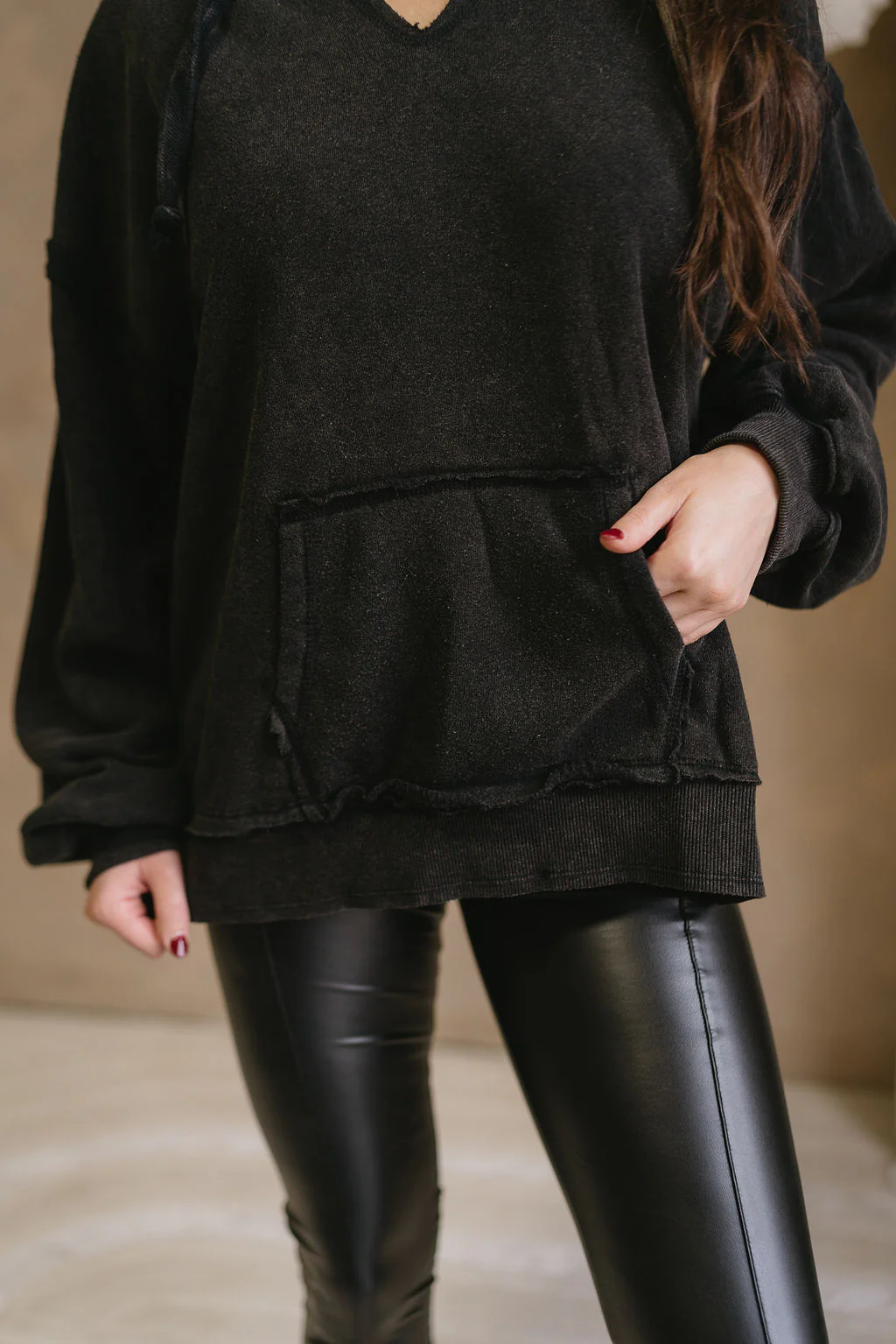 Alice Washed Black Hoodie Sweatshirt - Image 9