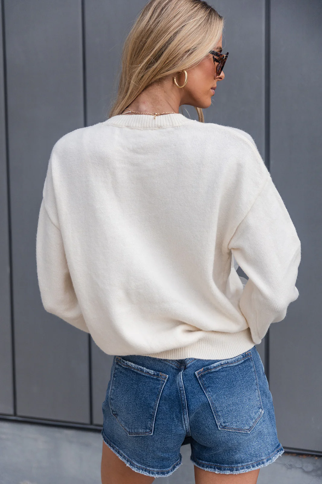Alice White Floral Long Sleeve Sweater - Image 4
