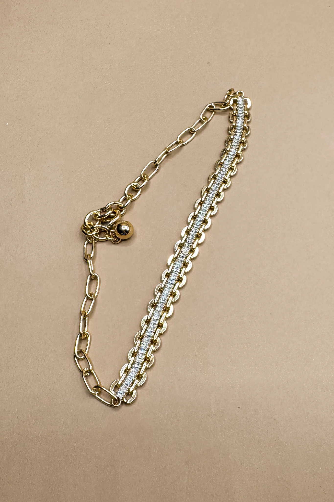 Alicia Gold Chain & Rhinestone Necklace