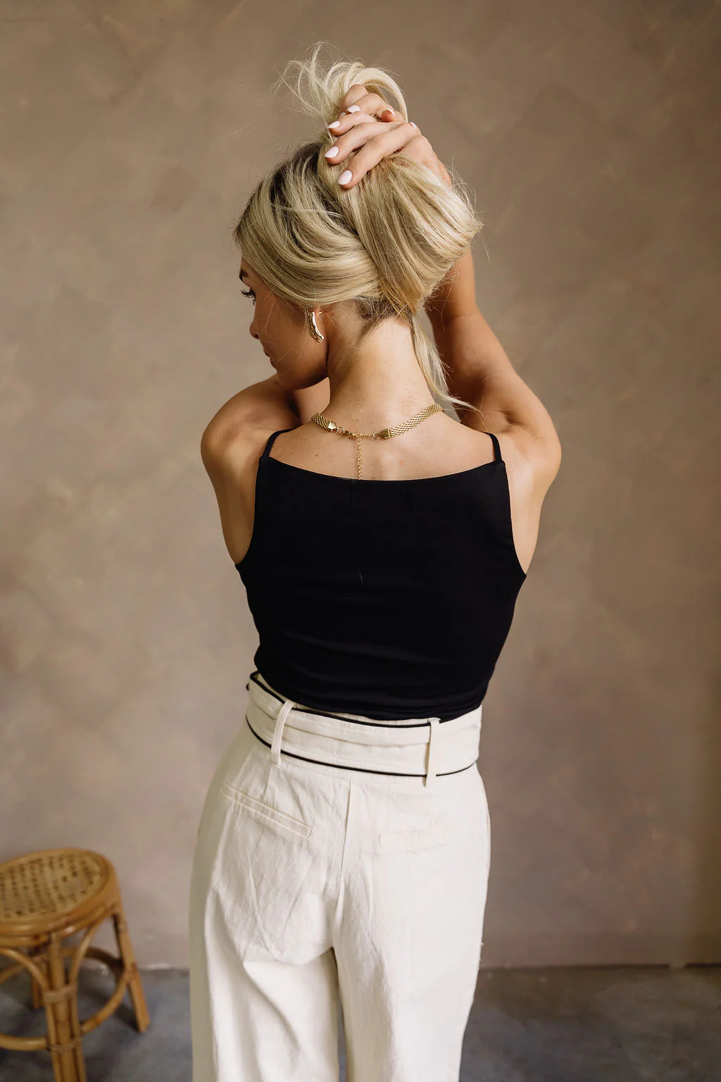 Alina Black Thin Straps Sleeveless Tank - Image 4