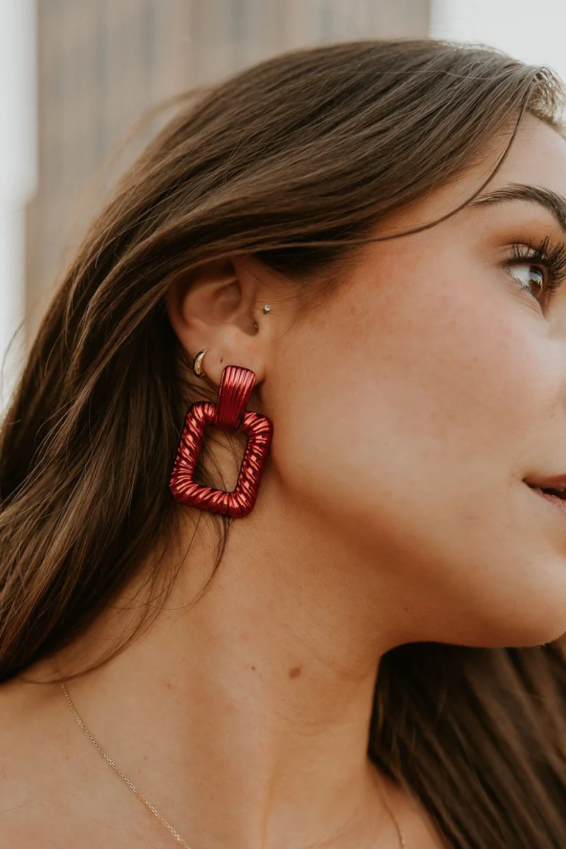 Alina Red Earrings
