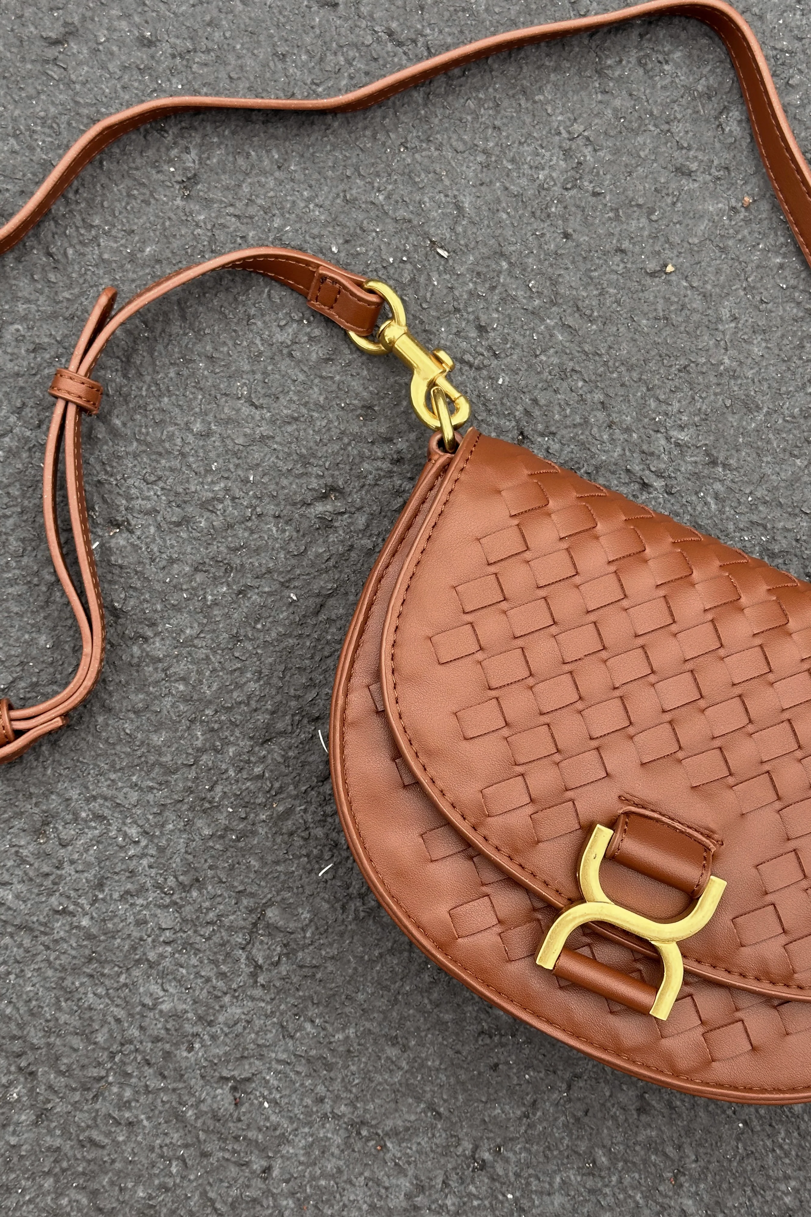 Alise Gold & Brown Braided Purse
