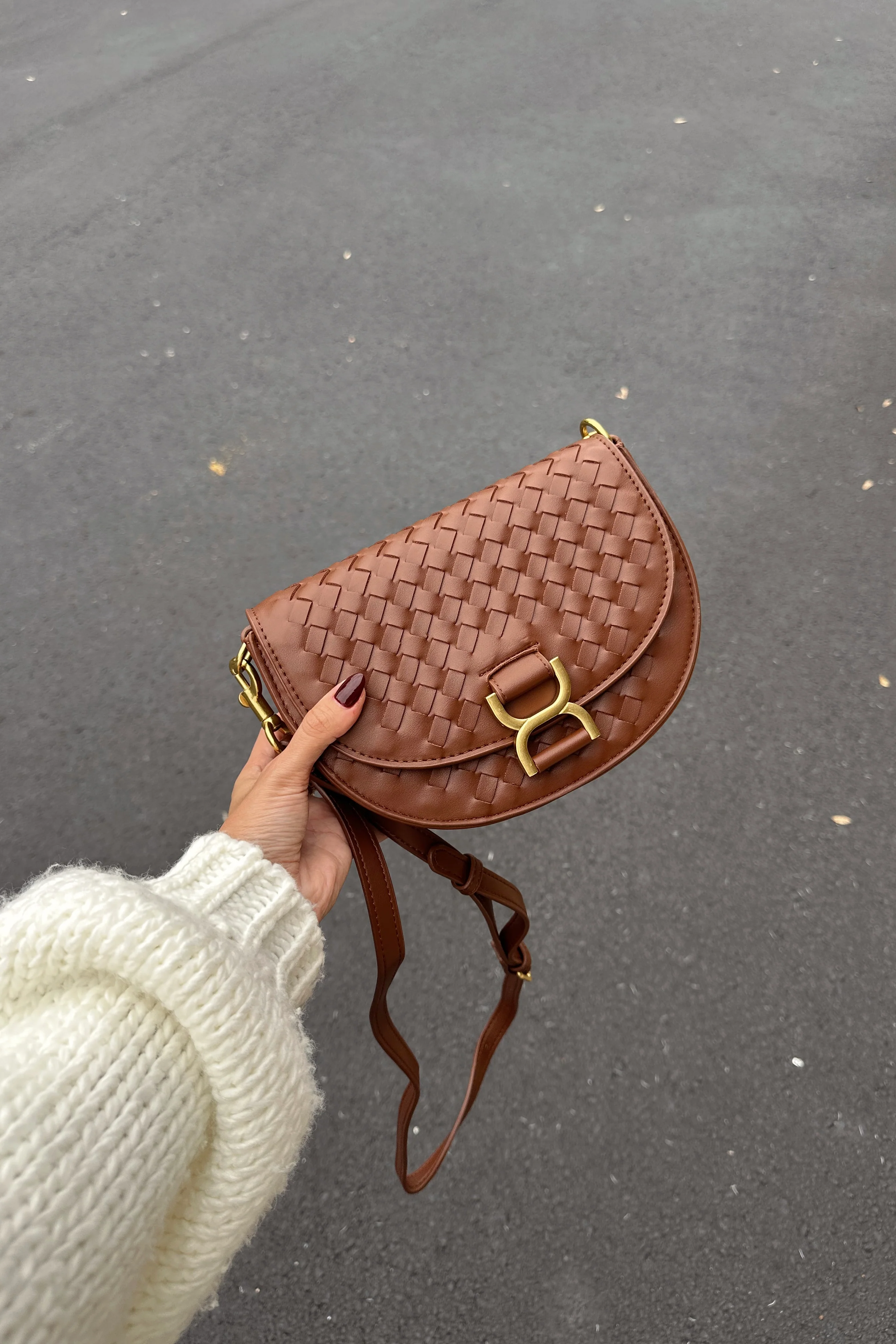 Alise Gold & Brown Braided Purse - Image 3