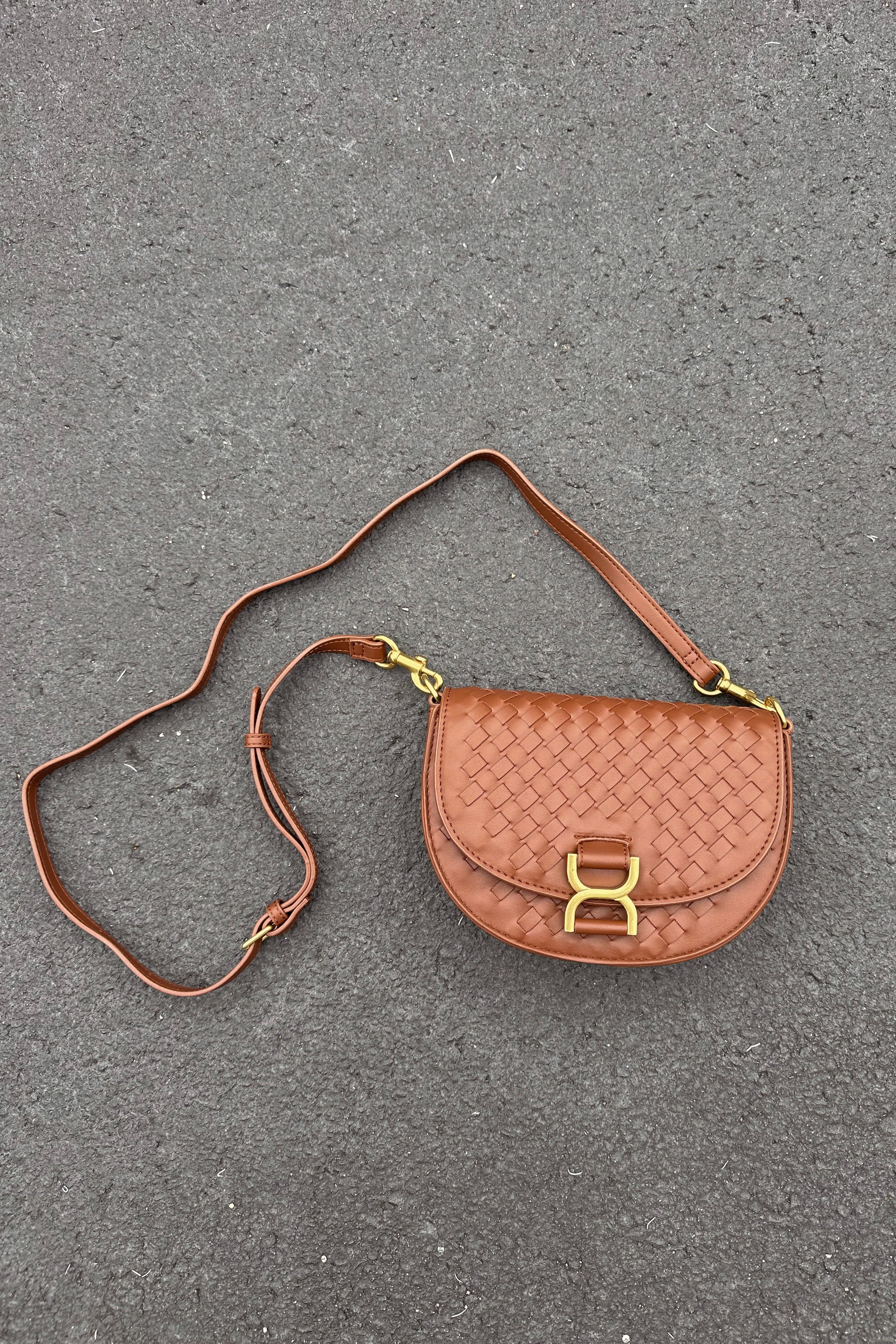 Alise Gold & Brown Braided Purse - Image 6