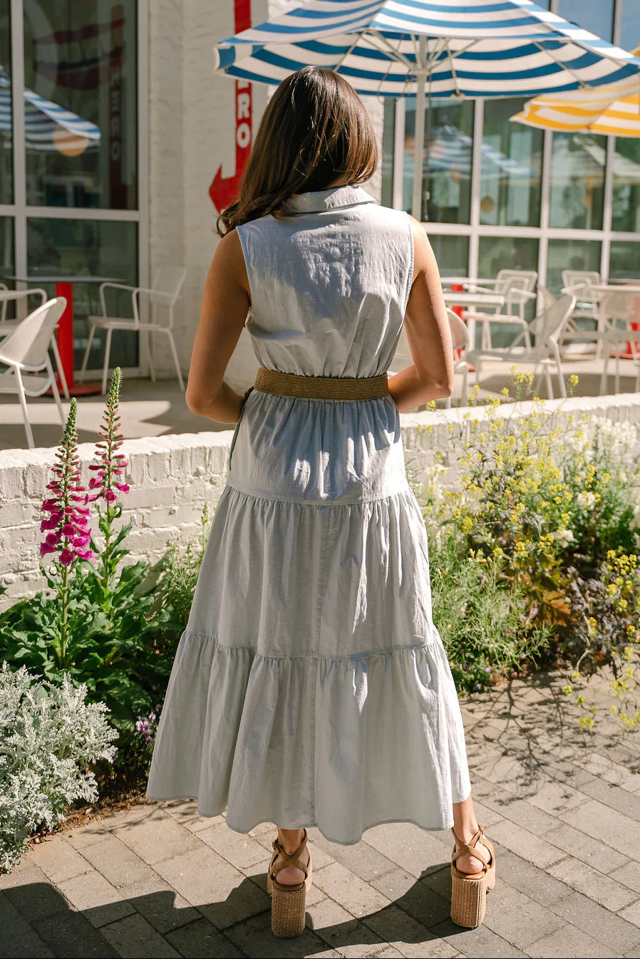 Aliyah Light Sage Raffia Belt Midi Dress - Image 4
