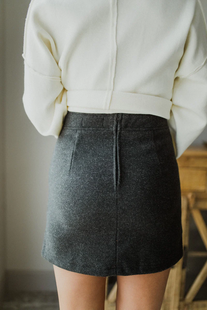 All American Skirt In Charcoal - Image 3