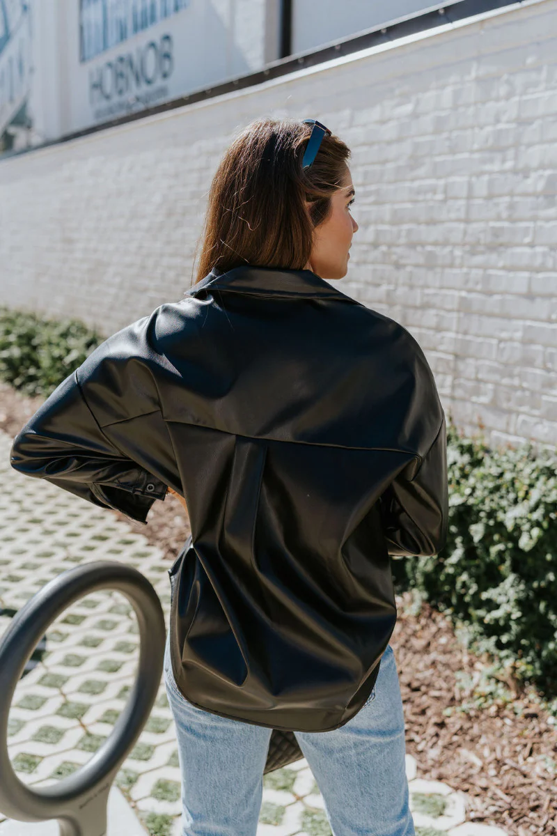 All My Love Faux-Leather Top in Black - Image 7