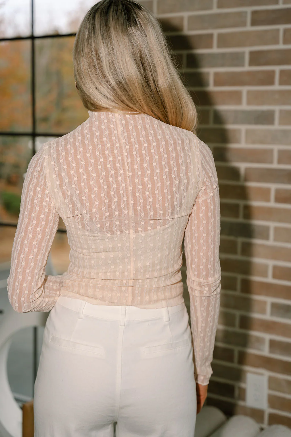 Allison Blush Pink Floral Mesh Top - Image 4