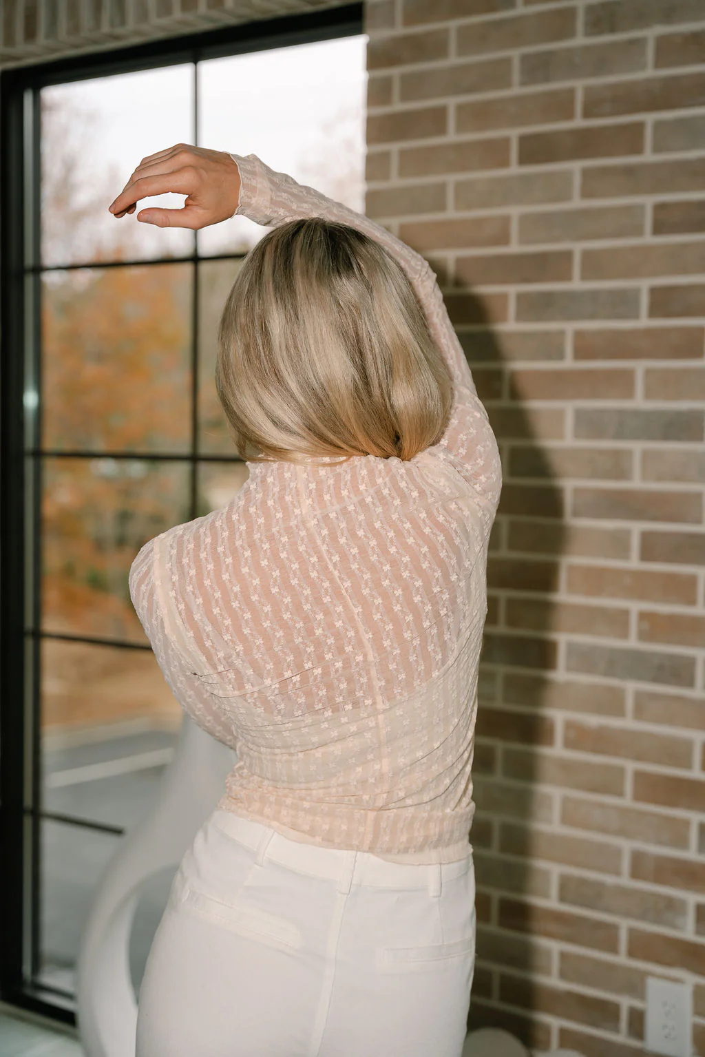 Allison Blush Pink Floral Mesh Top - Image 9