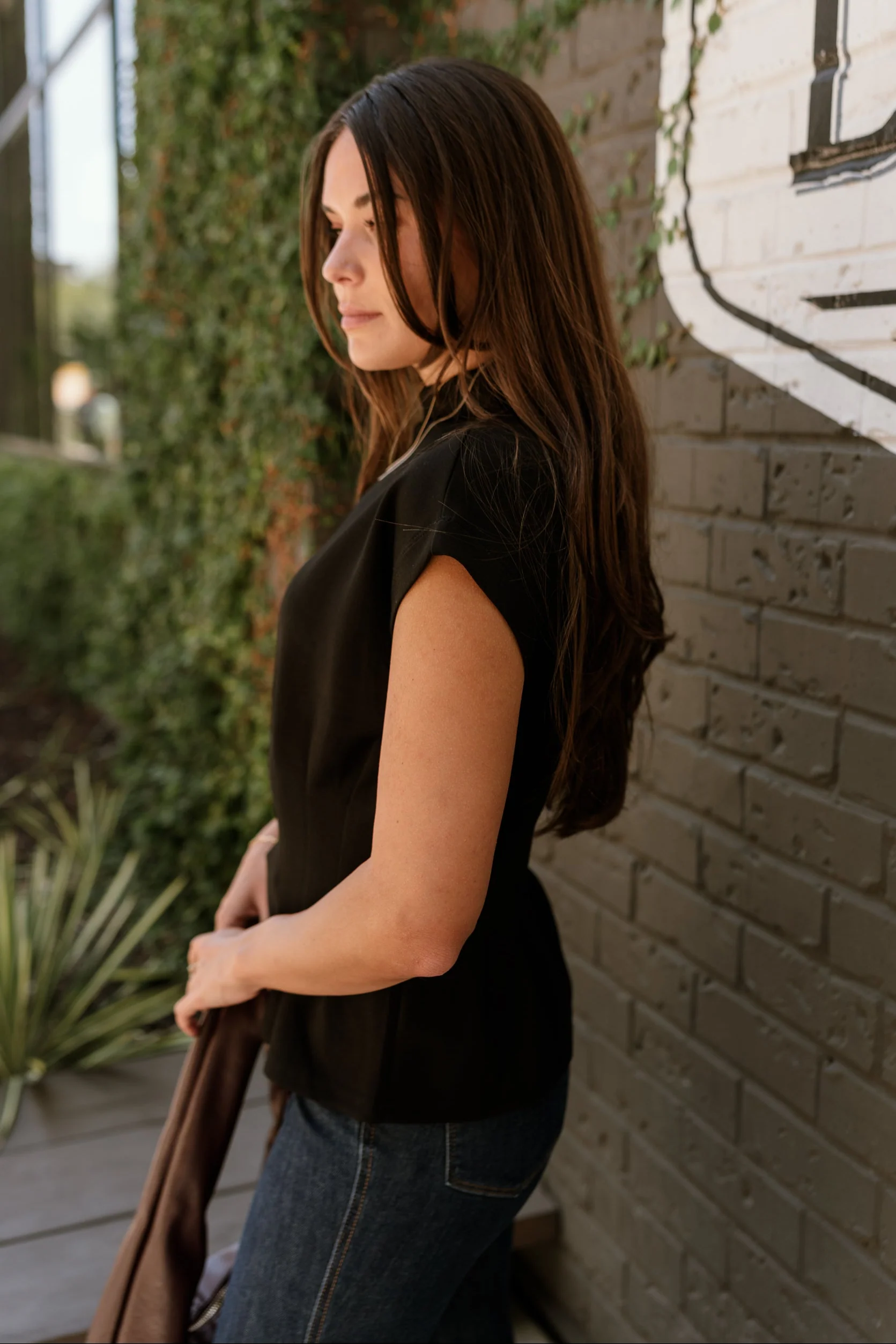 Alora Black Pleated Flare Top - Image 5