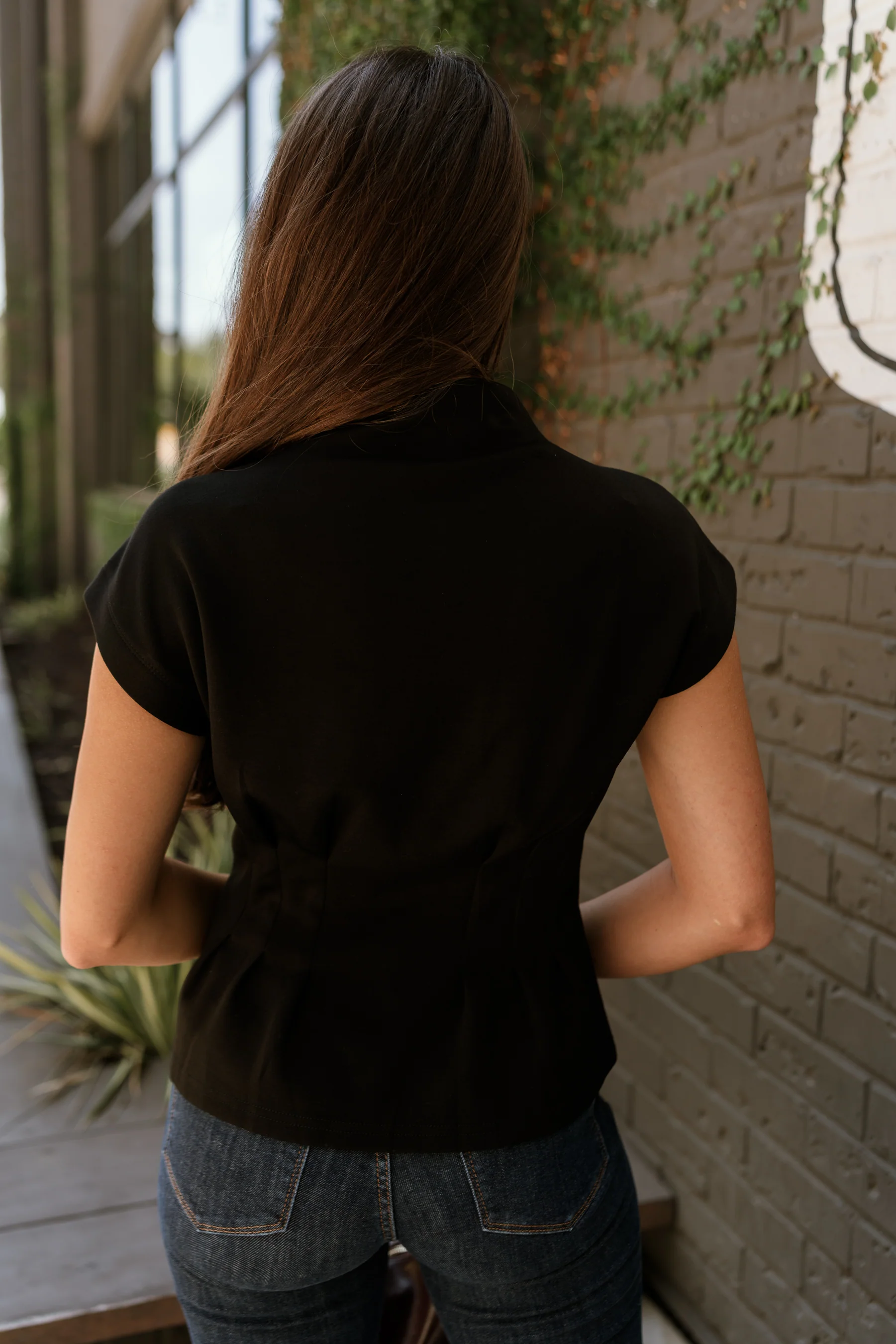 Alora Black Pleated Flare Top - Image 6