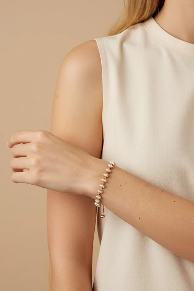 Alora Gold & Pearl Adjustable Bracelet