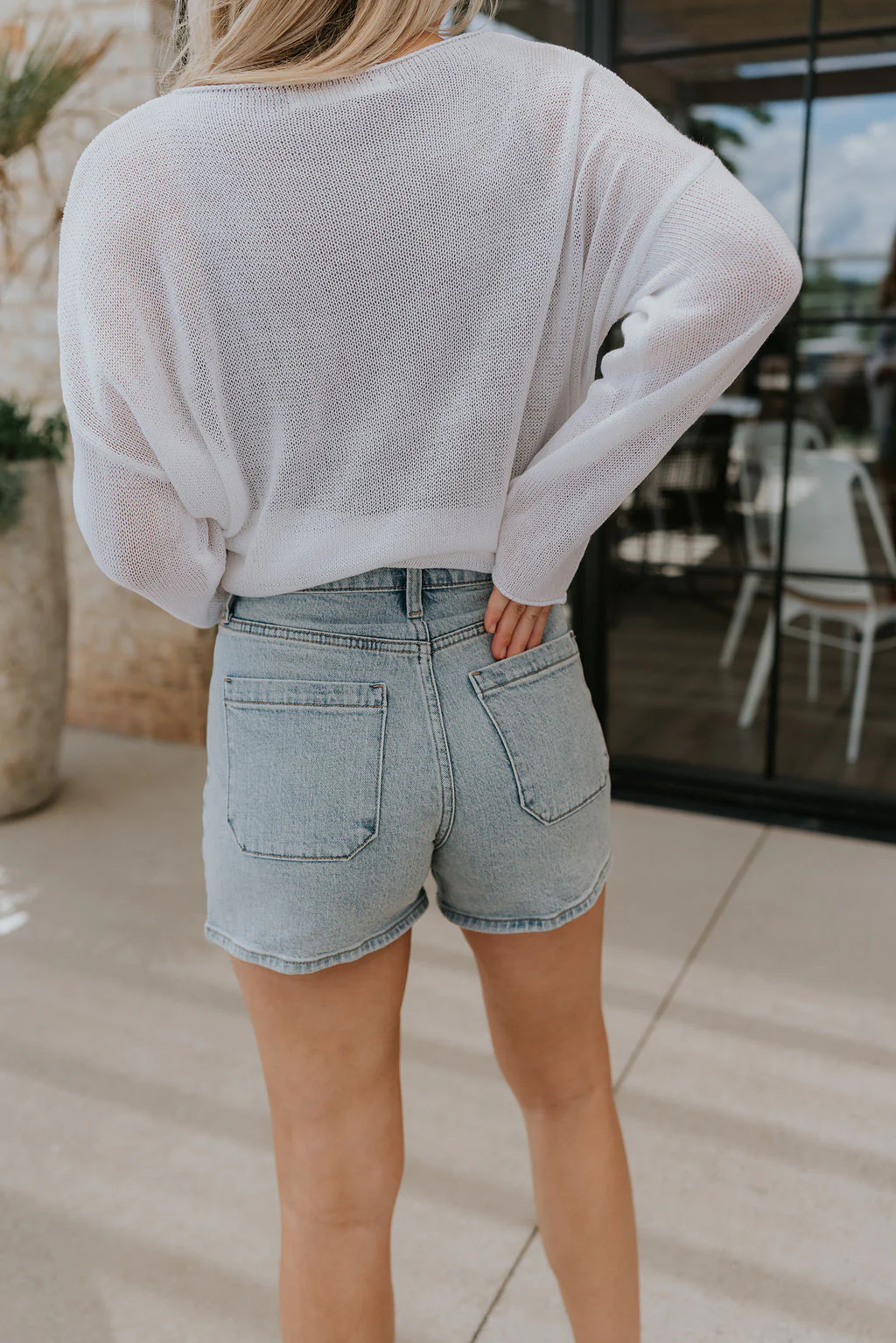 Alyssa Light Wash Denim Shorts - Image 3