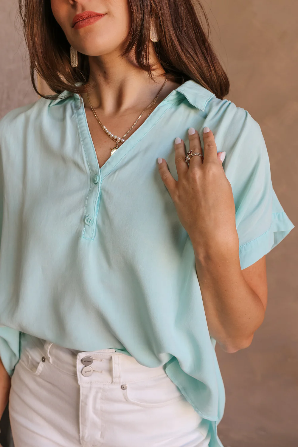 Amalia Collared Short Sleeve Top - Image 10