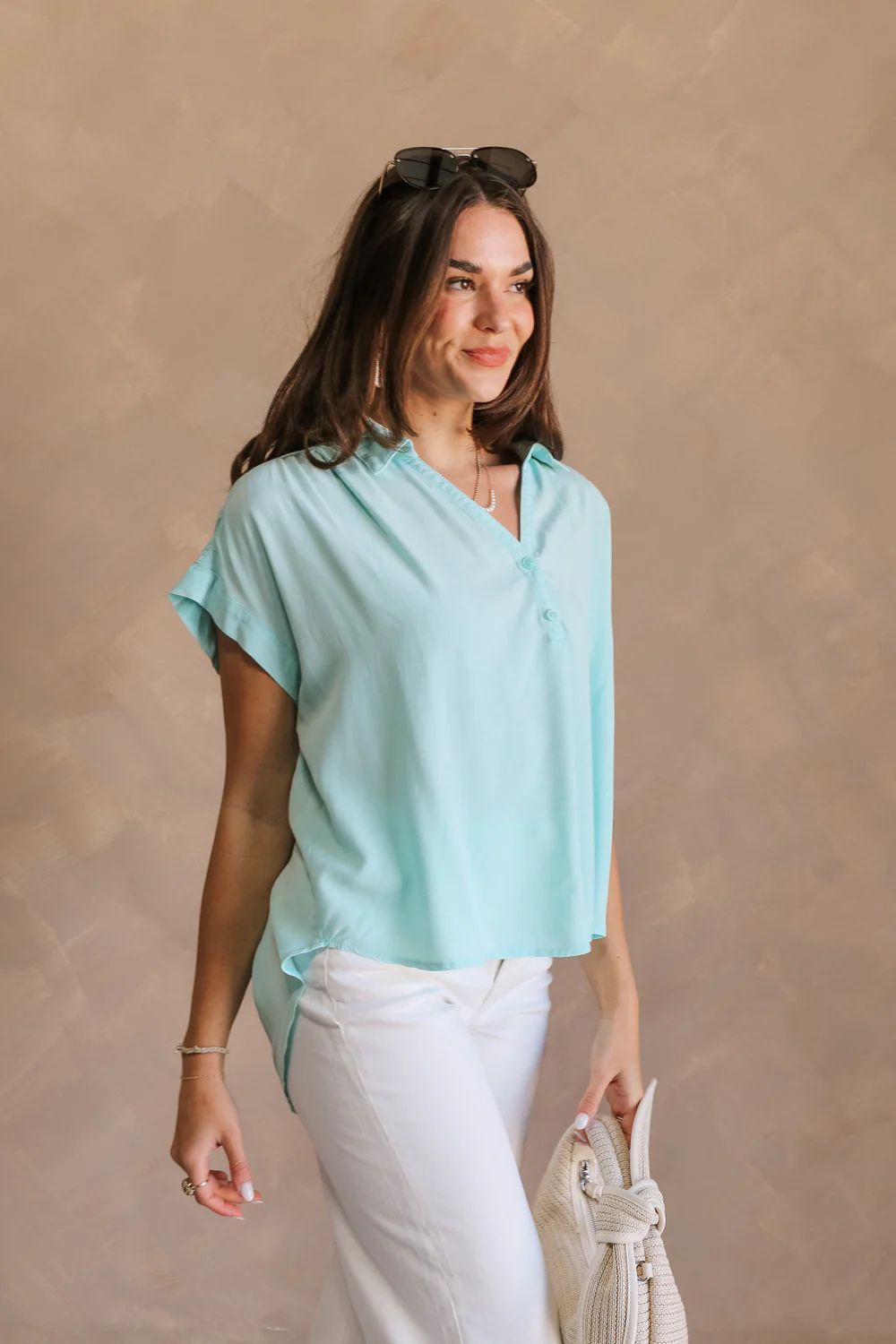 Amalia Collared Short Sleeve Top - Image 12
