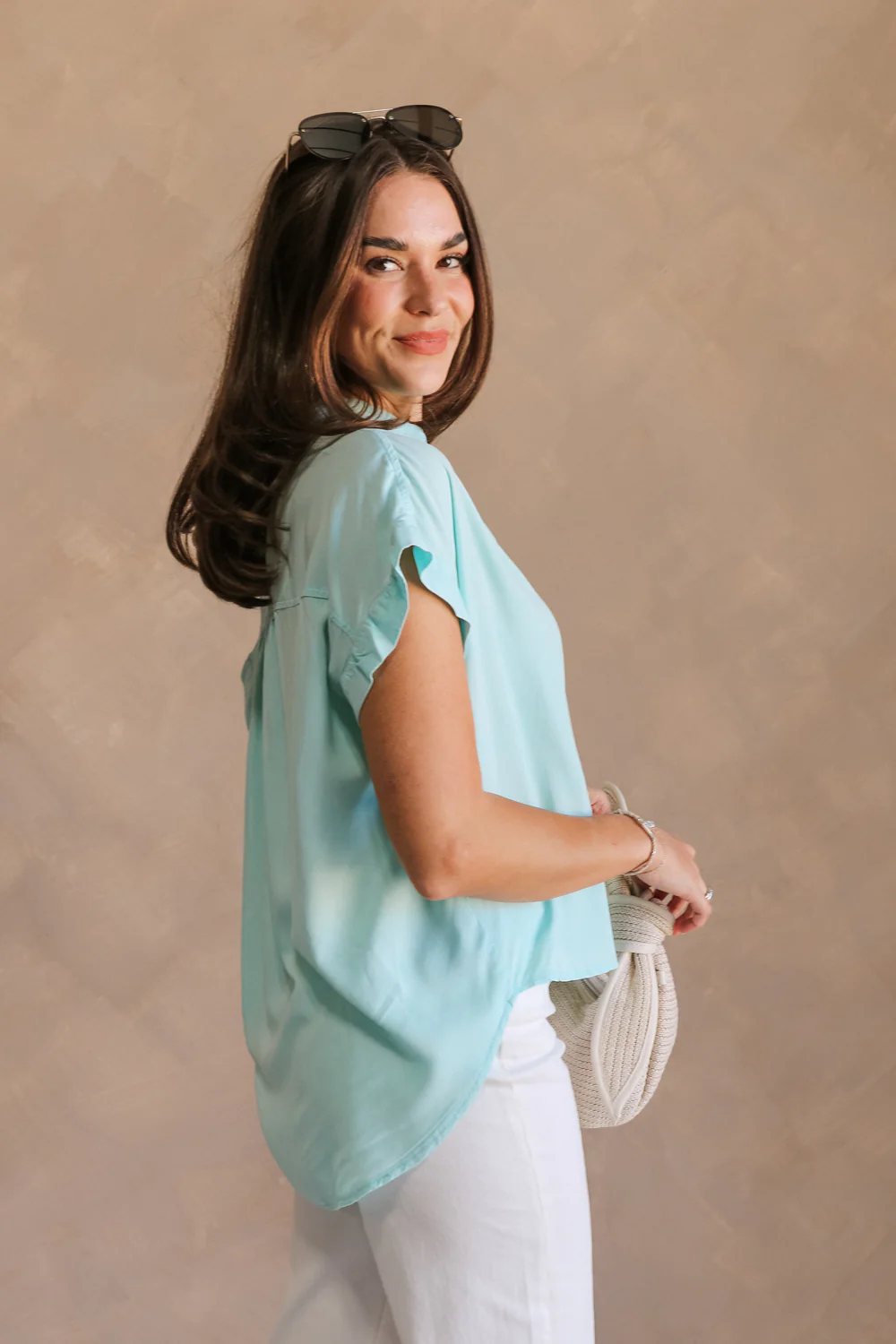 Amalia Collared Short Sleeve Top - Image 14