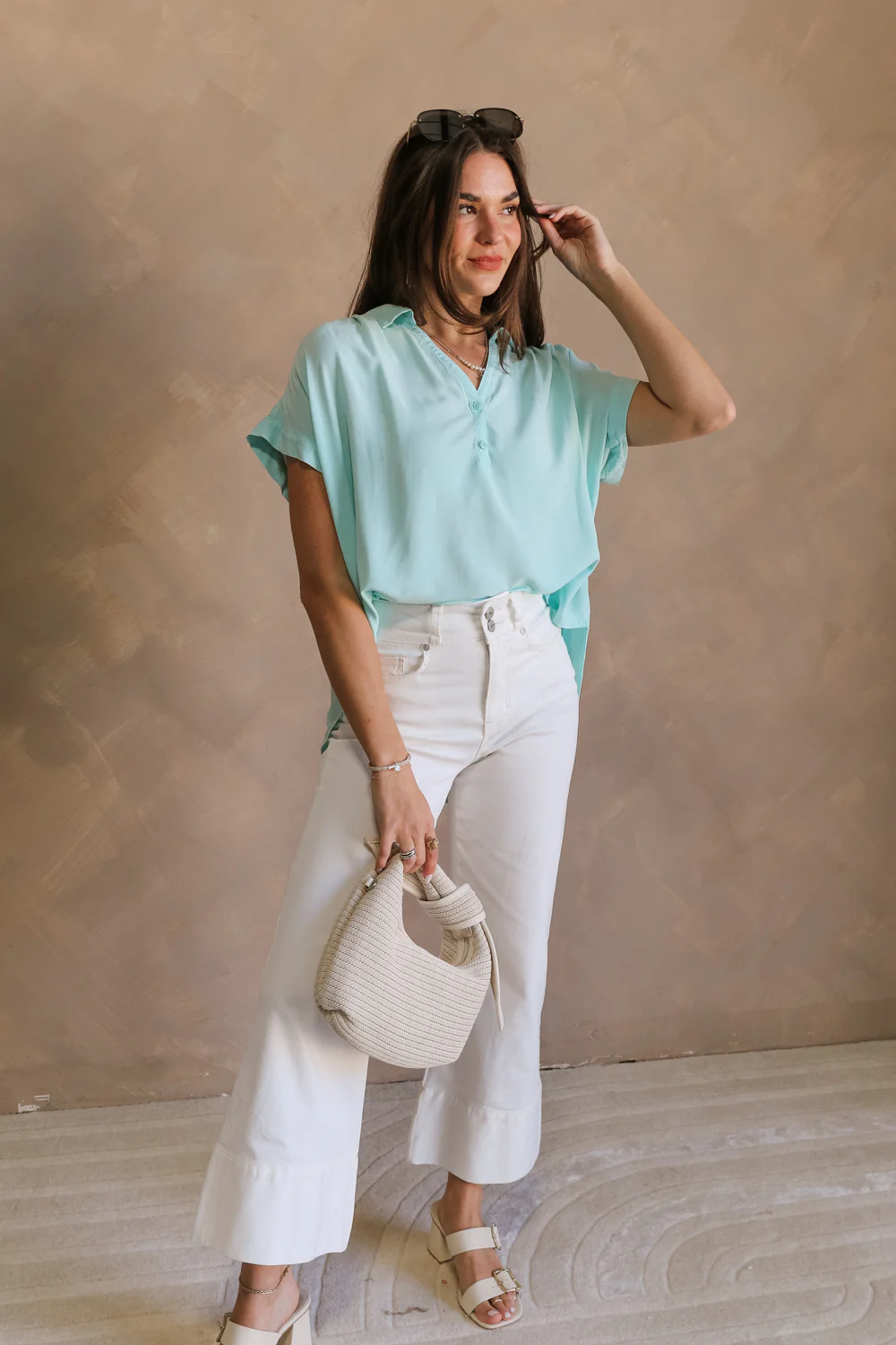 Amalia Collared Short Sleeve Top - Image 16