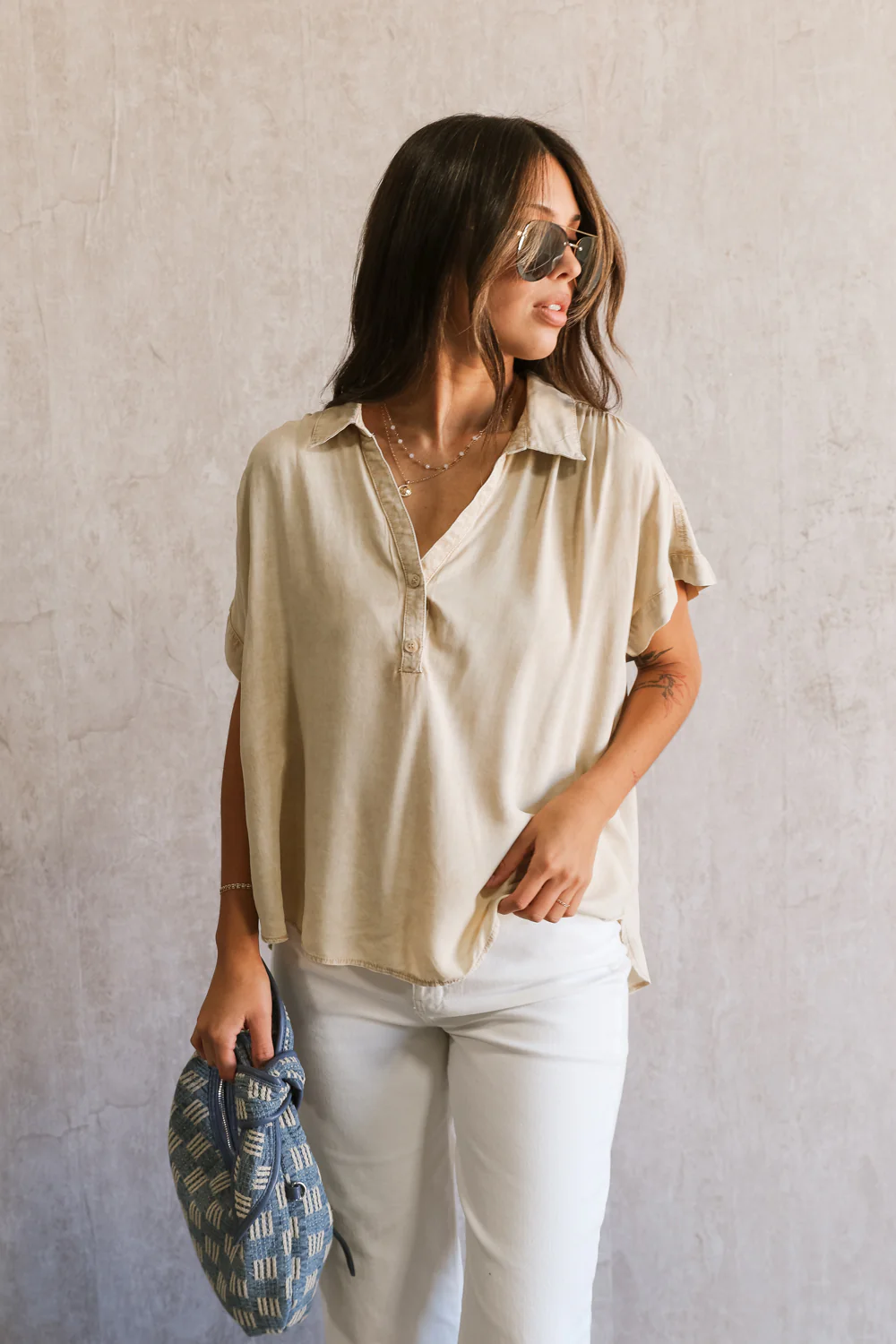 Amalia Collared Short Sleeve Top - Image 2
