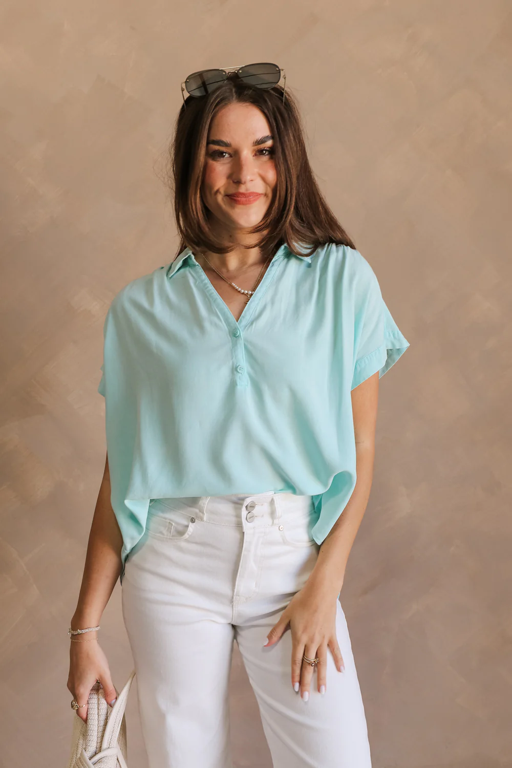 Amalia Collared Short Sleeve Top - Image 9