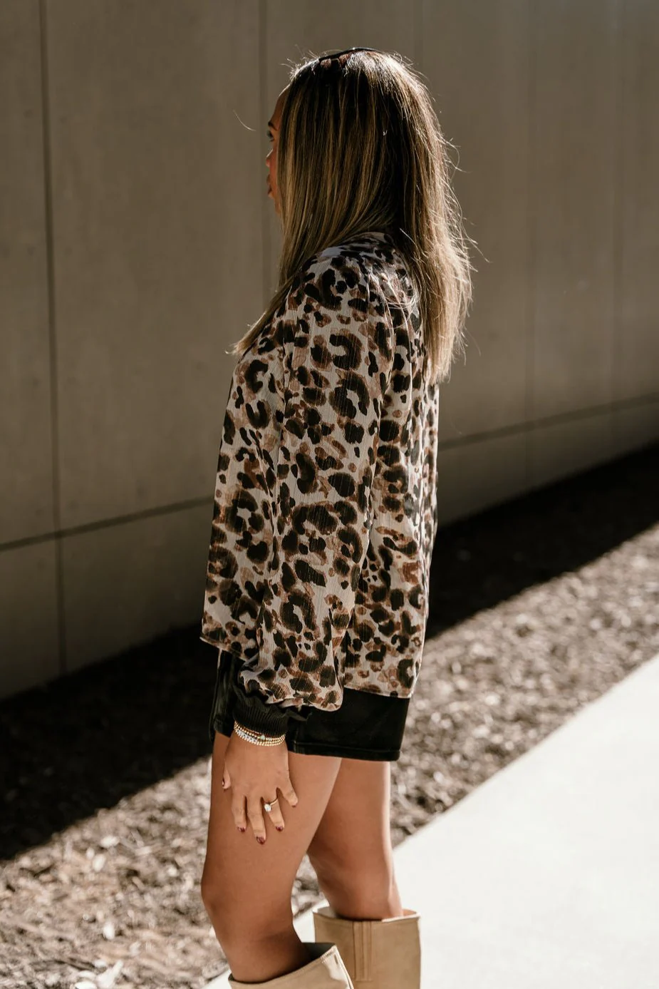 Amalie Cheetah Tie Neckline Top - Image 6