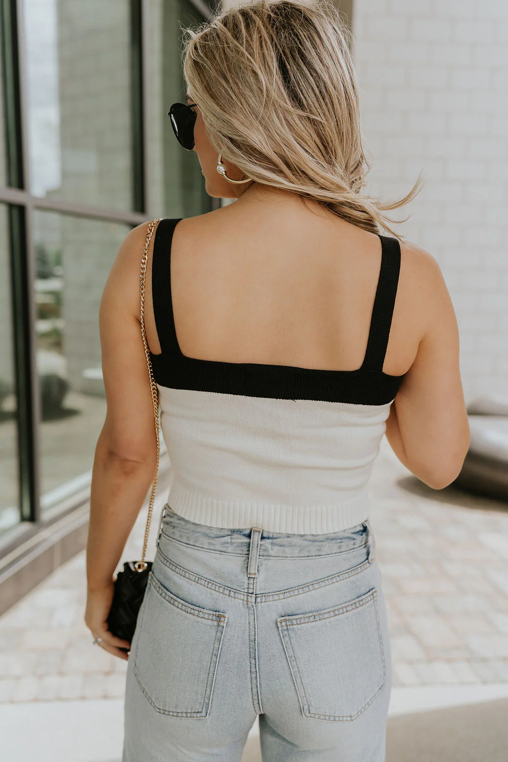 Amara Cream & Black Cropped Tank - Image 4