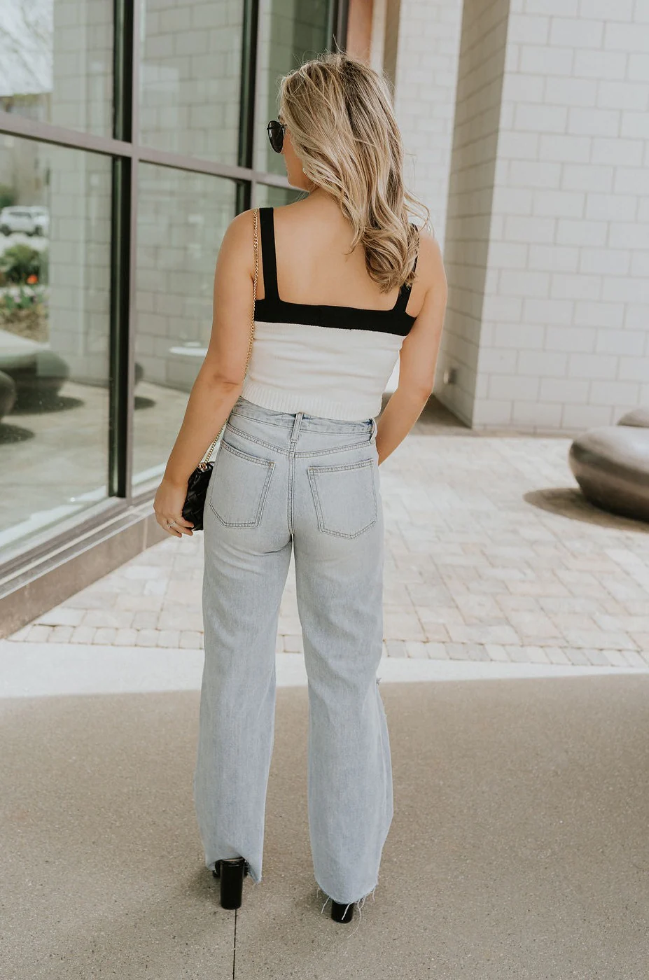 Amara Cream & Black Cropped Tank - Image 6