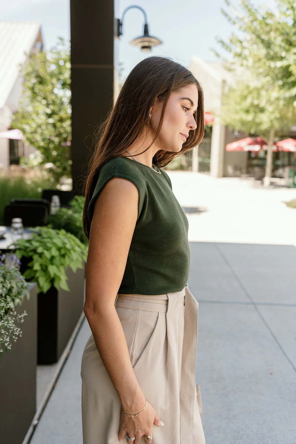 Amara Dark Green Sleeveless Tank - Image 5