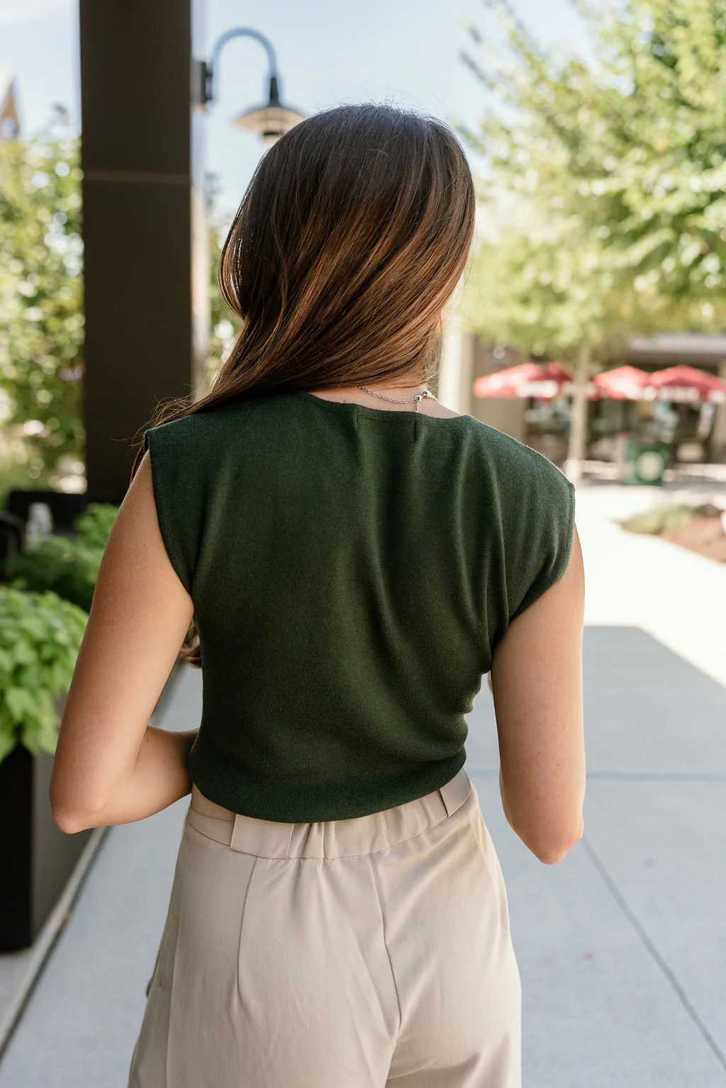 Amara Dark Green Sleeveless Tank - Image 6