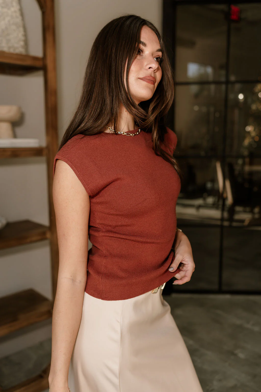 Amara Rust Sleeveless Tank - Image 8