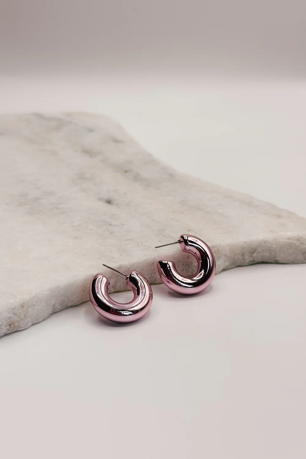 Amaya Gold Dipped Pink Mini Hoop Earring - Image 3