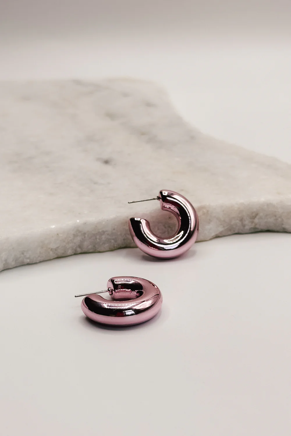 Amaya Gold Dipped Pink Mini Hoop Earring - Image 4