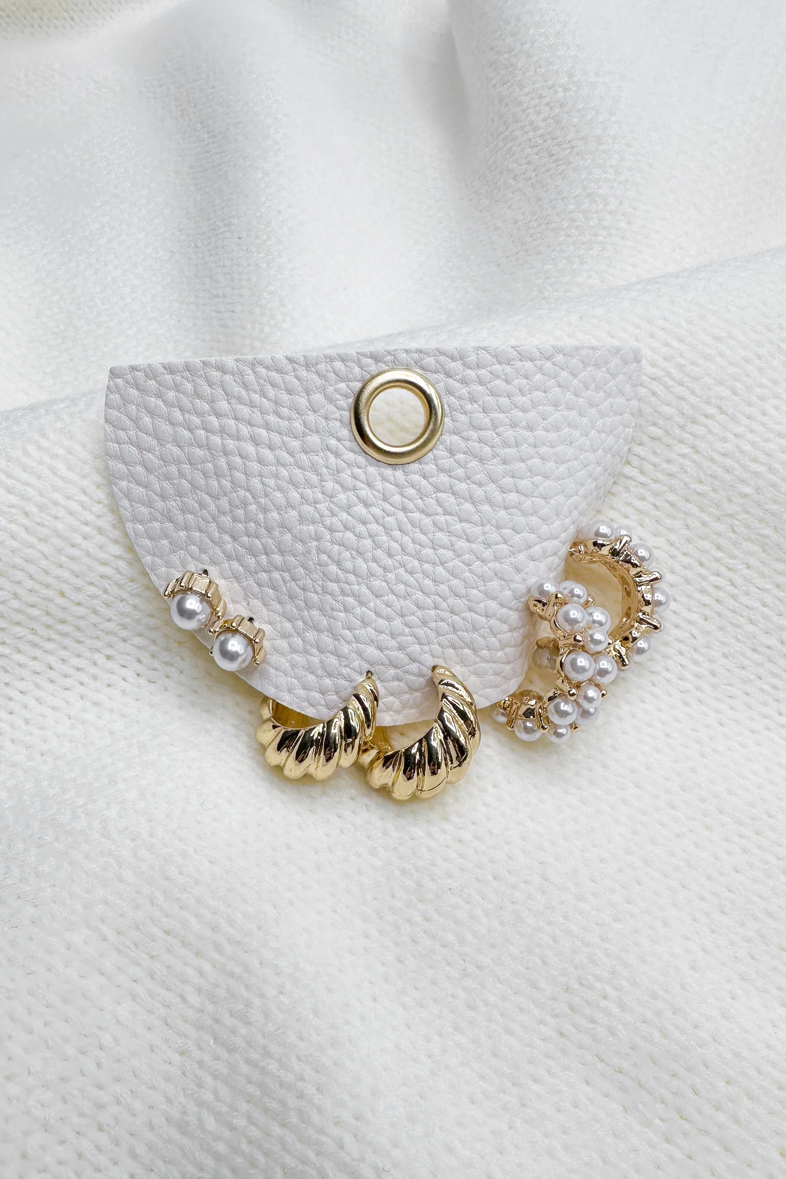 Amaya Gold & Pearl Earring Set - Image 2