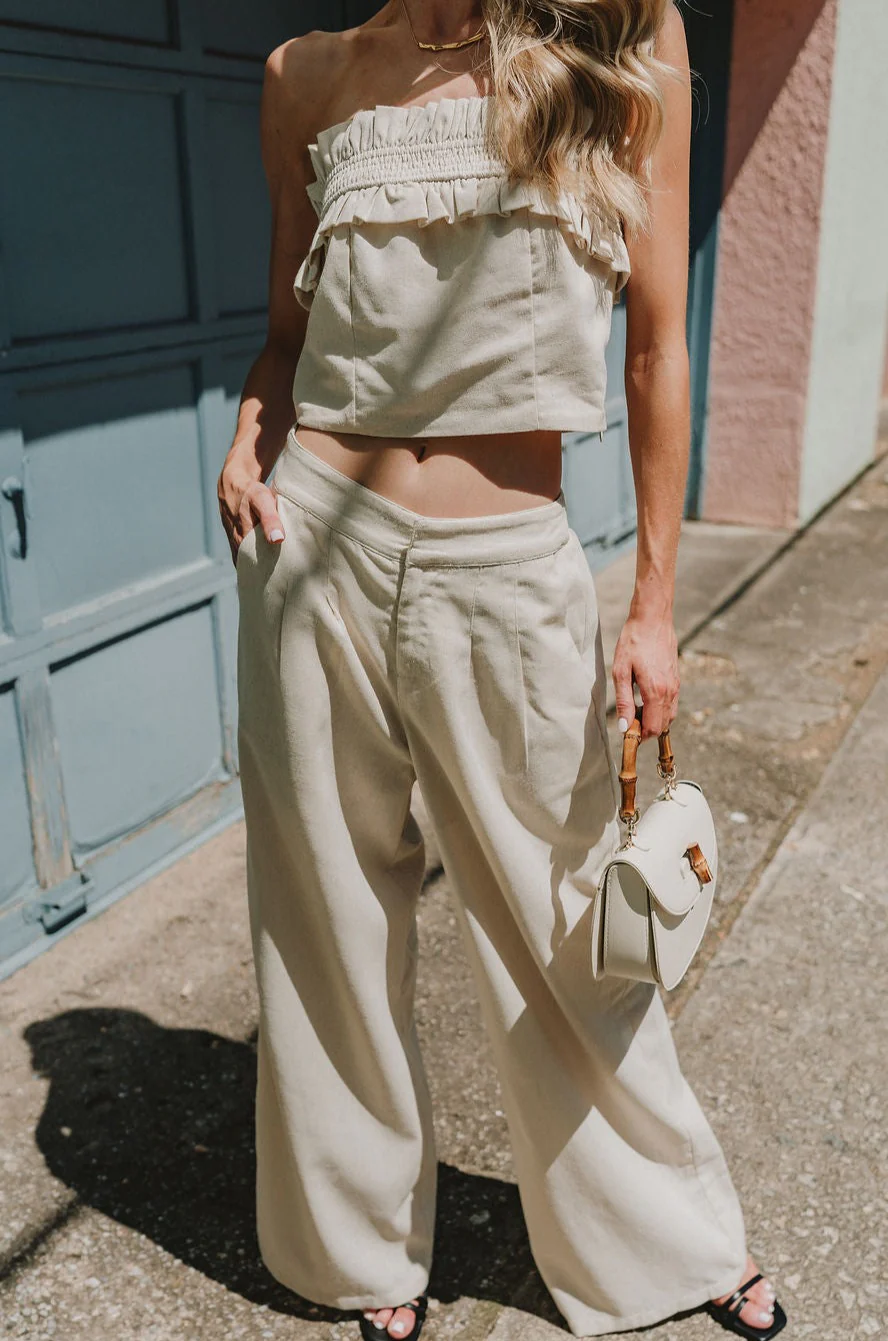 Amaya Natural Strapless Crop Top - Image 5