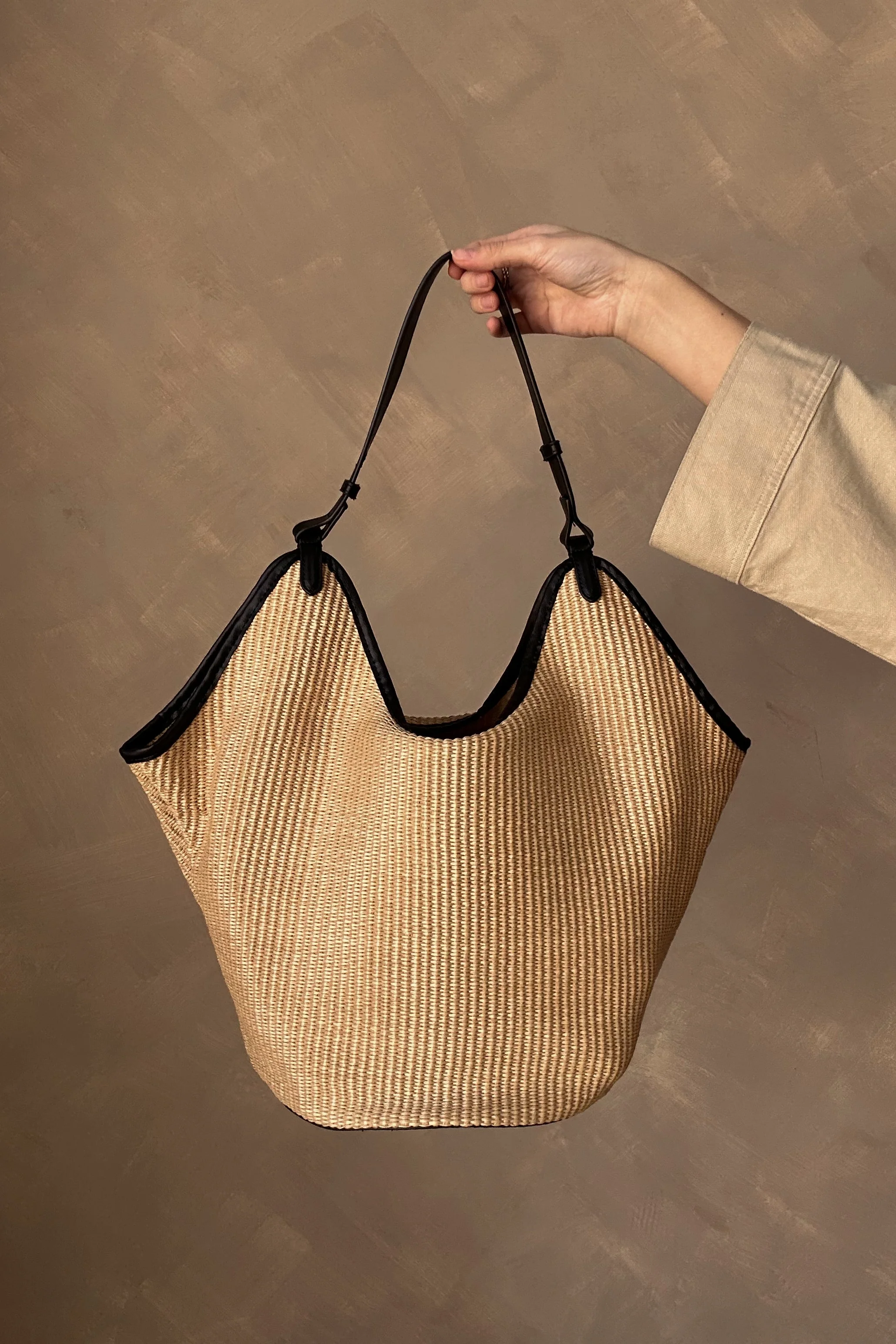 Ambrose Natural & Black Raffia Purse - Image 2