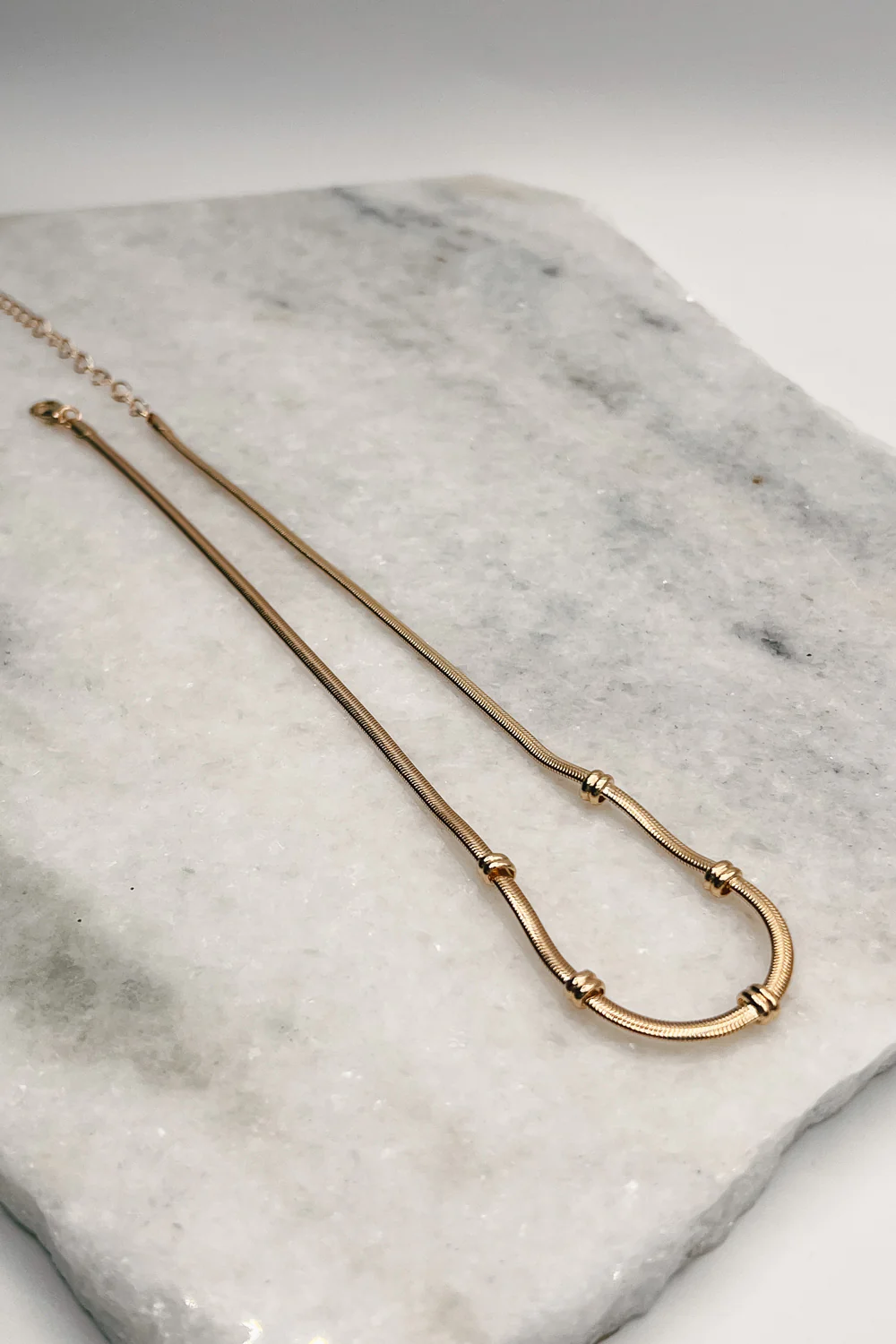 Amelia Gold Ribbed Necklace