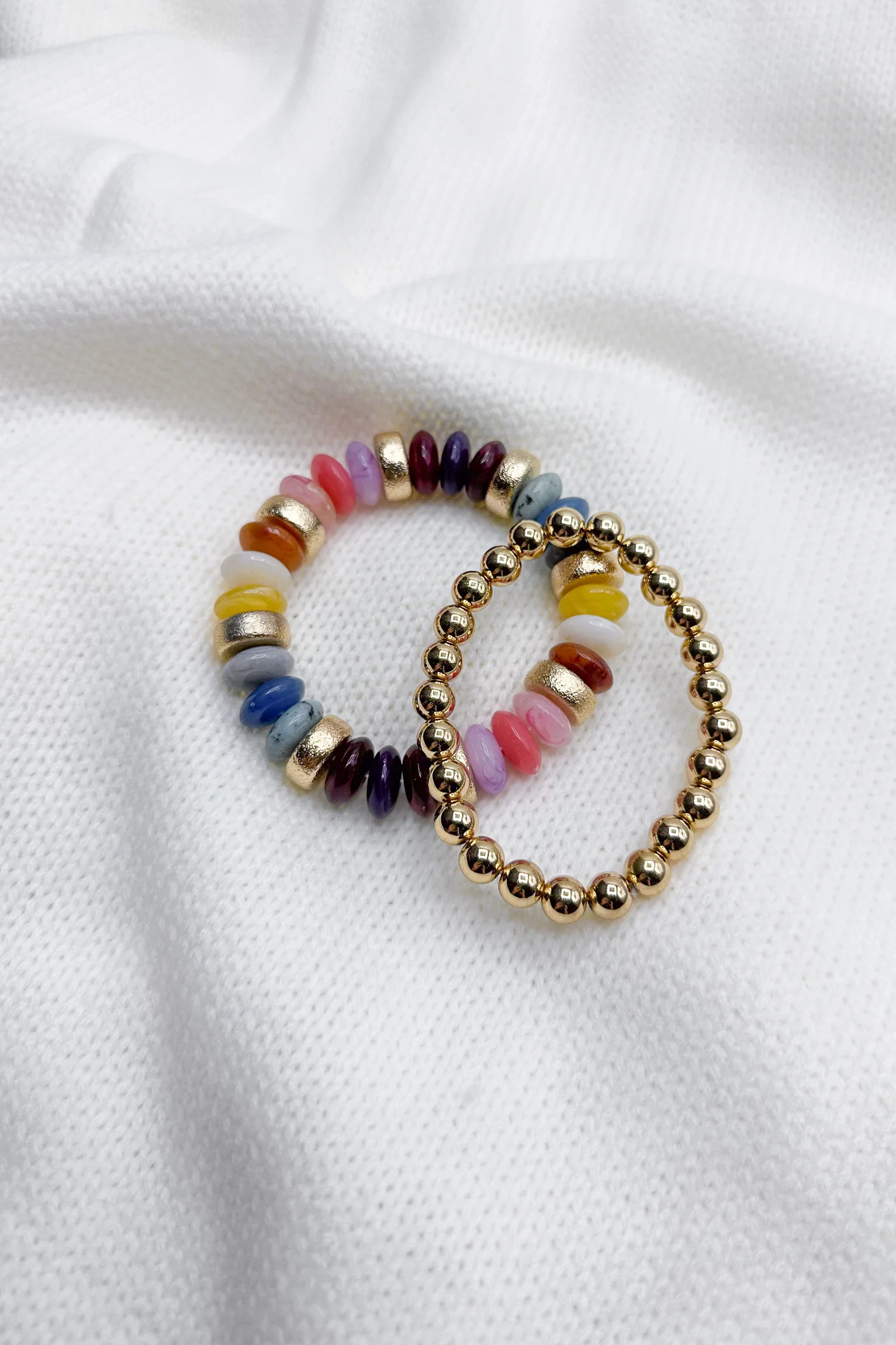 Amelia Multi & Gold Beaded Bracelet Set