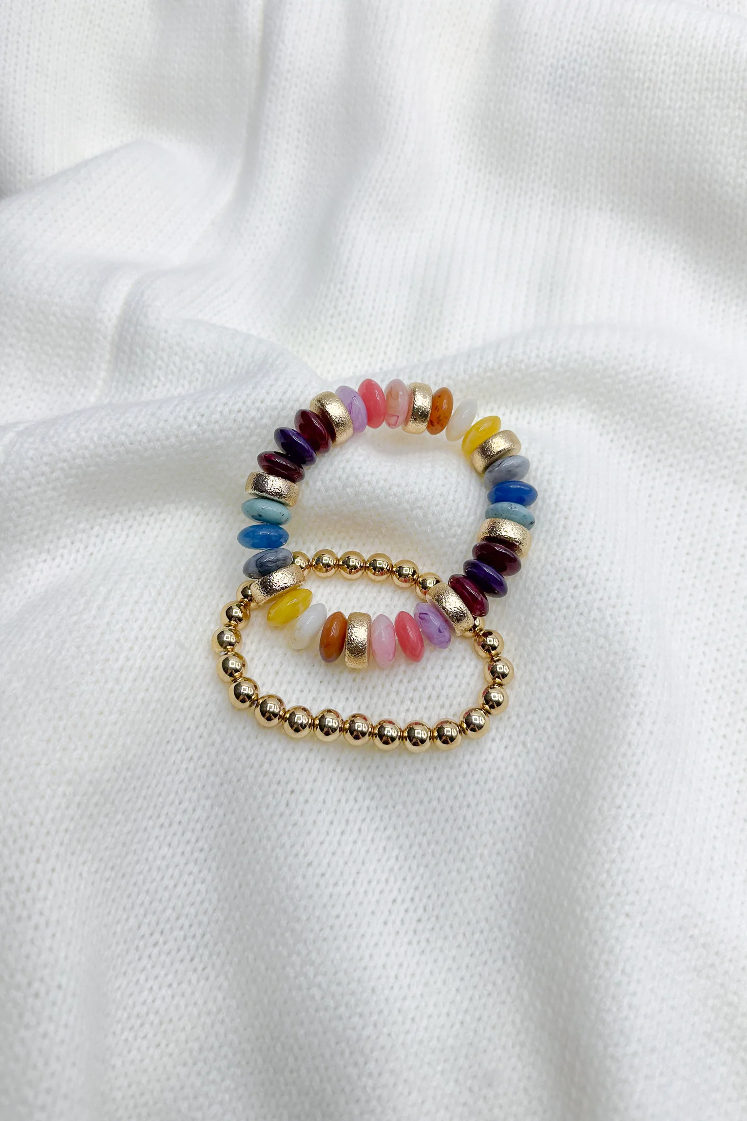 Amelia Multi & Gold Beaded Bracelet Set - Image 3