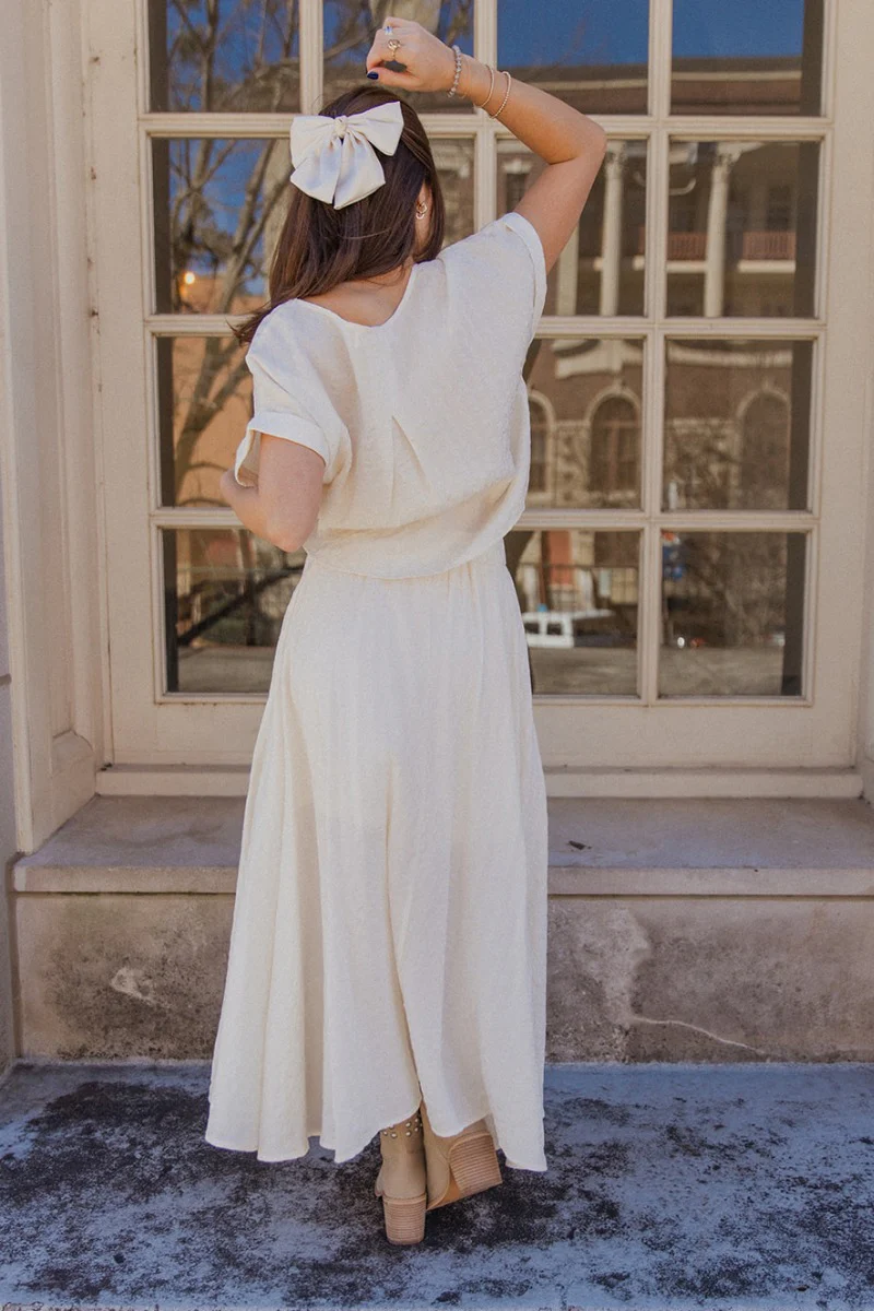 Amelia Off White Midi Skirt - Image 7