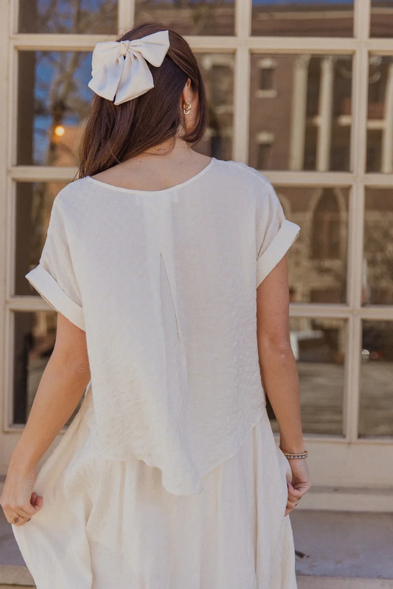 Amelia Off White Short Sleeve Top - Image 4