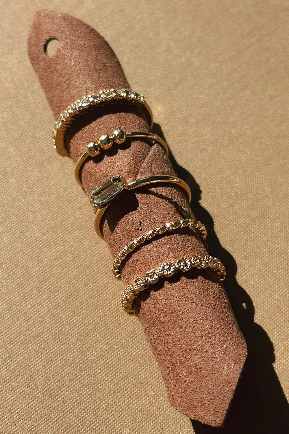 Analise Gold & Rhinestone Ring Set - Image 2