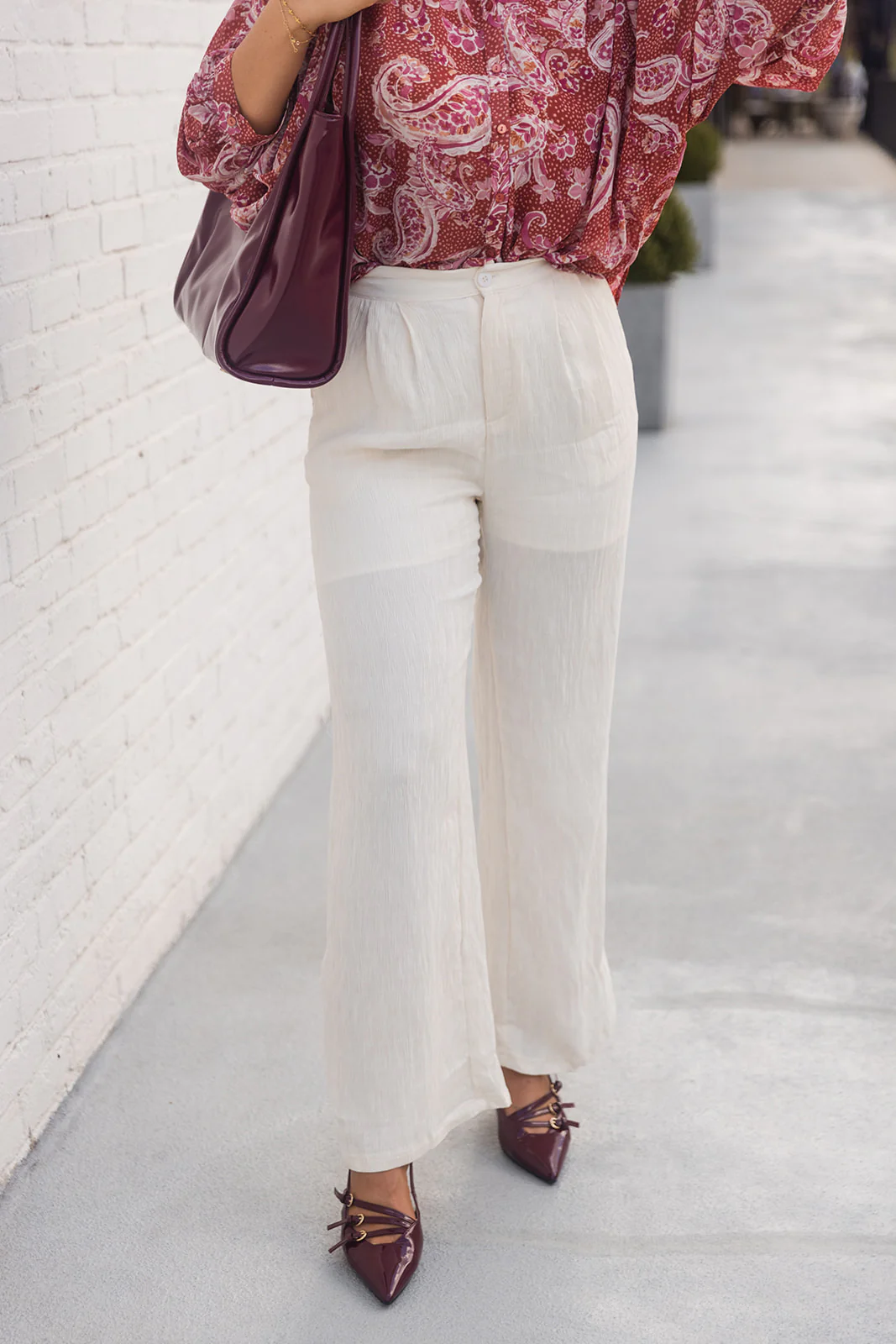 Anastasia Cream Wide Leg Pants