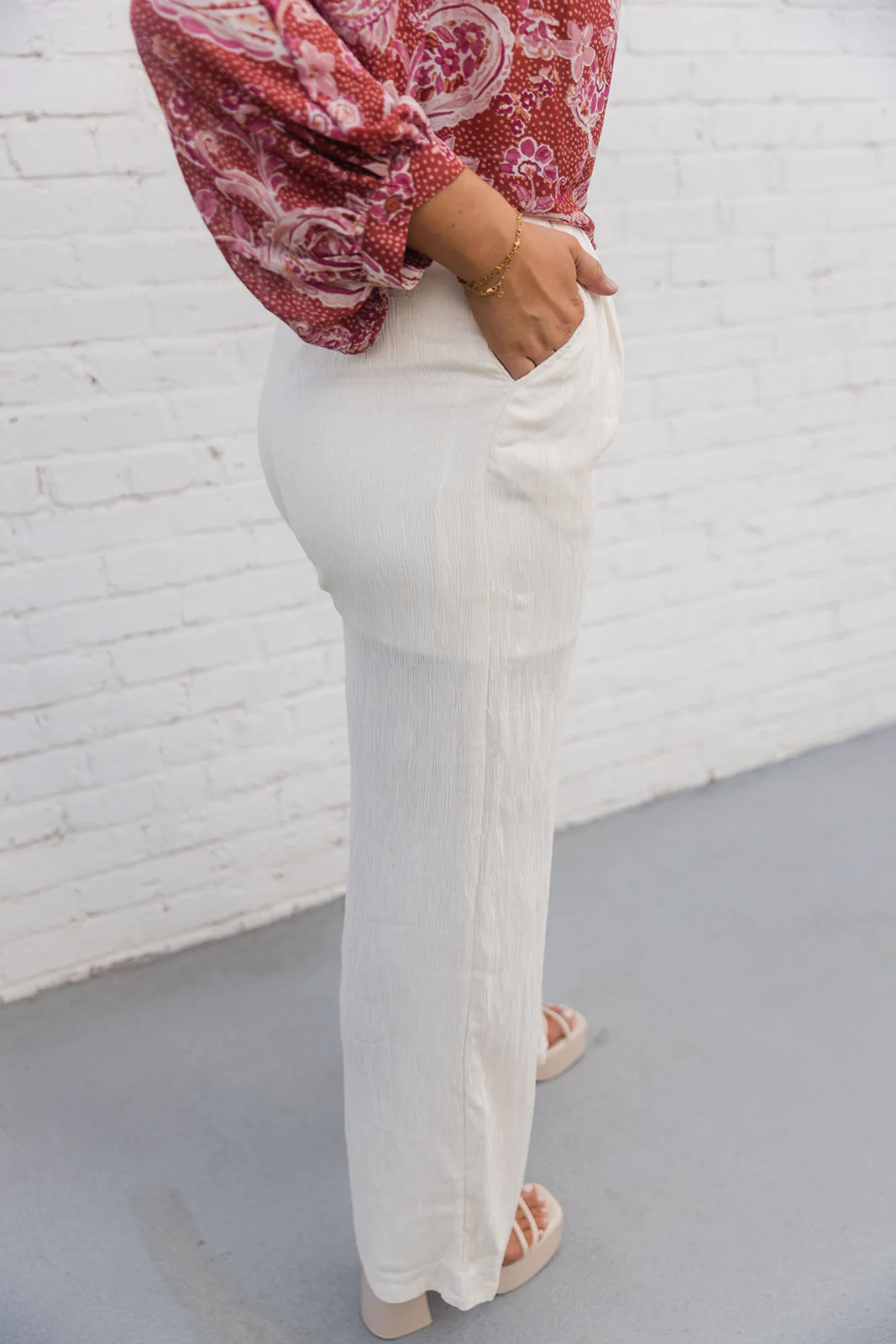 Anastasia Cream Wide Leg Pants - Image 3