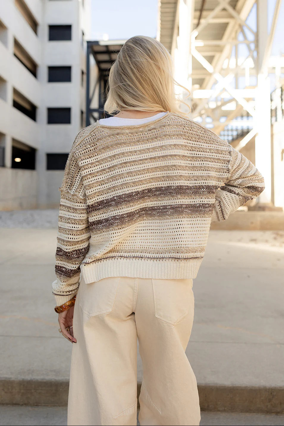 Anaya Taupe Multi Knit Sweater - Image 5